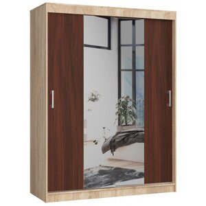 Šatníková skriňa s posuvnými dverami 150 cm CLP sonoma / wenge