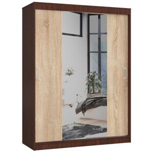 Šatníková skriňa s posuvnými dverami 150 cm CLP wenge / sonoma