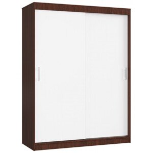 Šatníková skriňa s posuvnými dverami 150 cm CLP mono wenge / biela