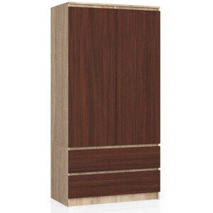 Skriňa S 90 cm 2D 2SZ CLP sonoma / wenge