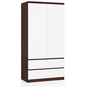 Skriňa S 90 cm 2D 2SZ CLP wenge / biela