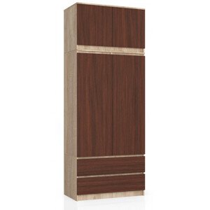 Skriňa s nadstavcom S 90 cm 2D 2SZ CLP dub sonoma / wenge