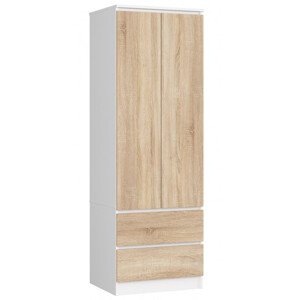 Skriňa STAR S 60 cm 2D 2SZ biela / sonoma