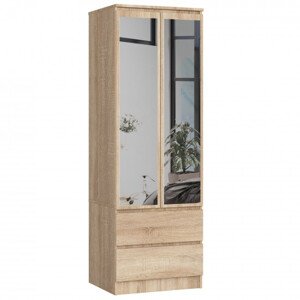 Skriňa STAR S 60 cm 2D 2SZ zrkadlá CLP dub sonoma