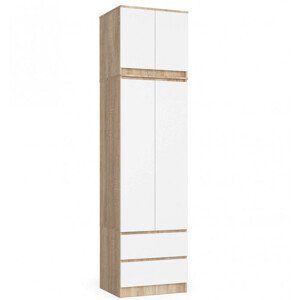 Skriňa s nadstavcom S 60 cm 2D 2SZ CLP dub sonoma / biela