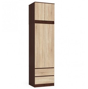 Skriňa s nadstavcom S 60 cm 2D 2SZ CLP wenge / sonoma