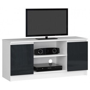 Stolík pod TV RTV 120 2D 1P grafitový, lesk