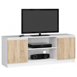 Stolík pod TV RTV 140 2D 1P biely / sonoma
