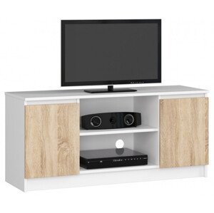 Stolík pod TV RTV 120 2D 1P biely / sonoma