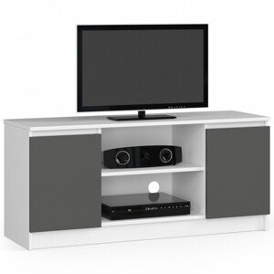 Stolík pod TV RTV 120 2D 1P biely / sivý