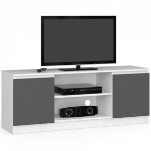 Stolík pod TV RTV 140 2D 1P biely / sivý