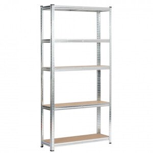 Kovový regál 90x30x180 cm strieborný