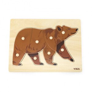 Puzzle na podložke s rúčkami Viga 44606 medvedík