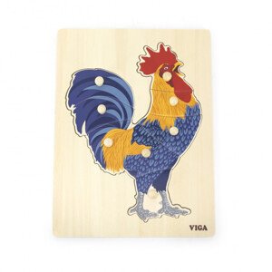 Puzzle na podložke s rúčkami Viga 44610 kohút