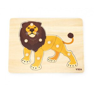 Puzzle na podložke s rúčkami Viga 44602 lev