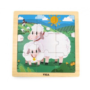 Puzzle na podstavci Viga 44622 9 dielikov - ovečka