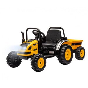 Elektrický traktor s prívesom Farmer žltý