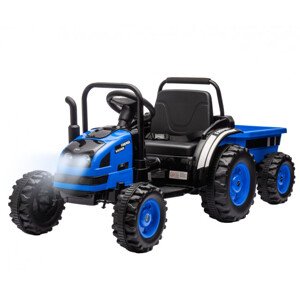 Elektrický traktor s prívesom Farmer modrý