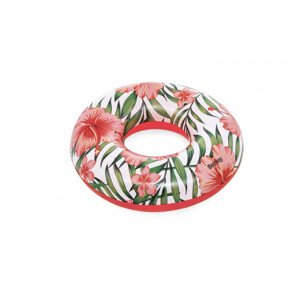 Nafukovacie koleso Bestway 36237 ružové, s kvetmi 119 cm