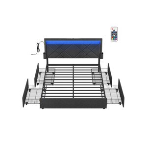 Manželská postel s LED osvetlením RMB827G02