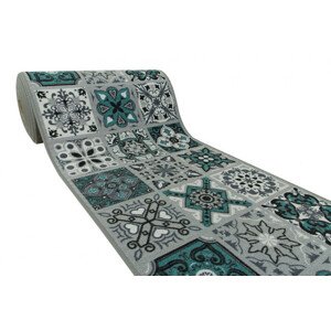 Protišmykový behúň Patchwork - tyrkys
