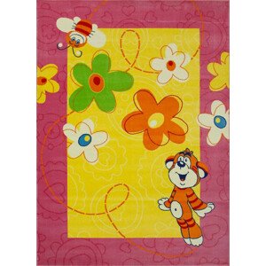 Detský koberec Kids 8027-1-44975 Kvietočky, viacfarebný