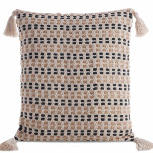 Obliečka na vankúš BOHO 9A krémovo-čierna