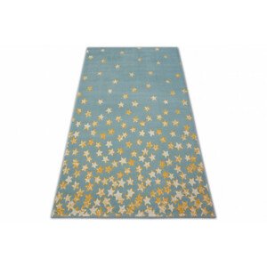 Koberec PASTEL 18408/032 - Hviezdičky tyrkys/zlatý/krém