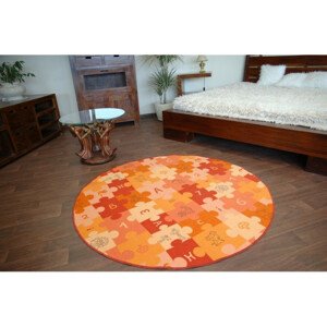 Detský koberec PUZZLE oranžový kruh