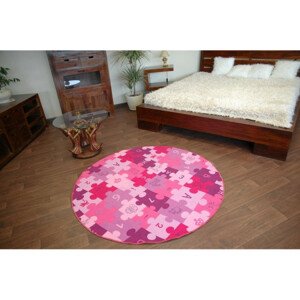 Detský koberec PUZZLE fiolet kruh
