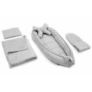 Detské hniezdo 5v1 GREY/WHITE DOTS