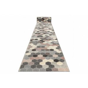 Behúň HEOS 78537 sivý / ružový / krém HEXAGON