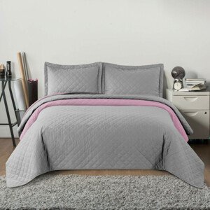 Obojstranný prehoz INEZ l.grey & pink