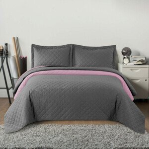 Obojstranný prehoz INEZ m.grey & l.pink