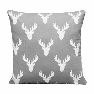 Sviatočná obliečka na vankúš REINDEER RENFIERY sivá