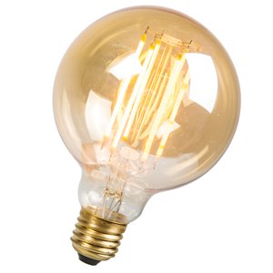 LED vláknová dlhá rustikálna žiarovka Globe 95mm E27 2,7W 170LM 2000K