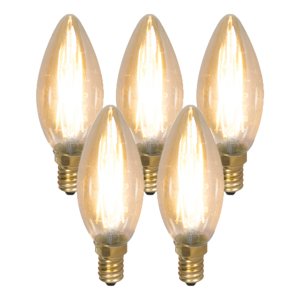 Sada 5 stmievateľných žiaroviek LED žiarovky s vláknom E14 200lm 2100 K.