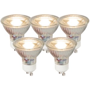 Sada 5 LED žiaroviek GU10 COB 5W 450LM 3000K