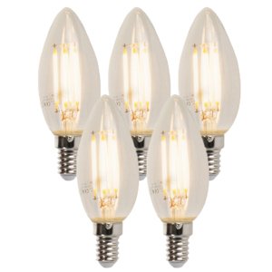 Sada 5 stmievateľných LED sviečkových žiaroviek E14 B35 5W 380lm 2700K