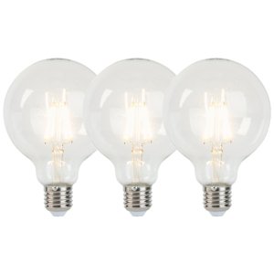 Sada 3 stmievateľných žiaroviek LED E27 G95 5W 470 lm 2700K