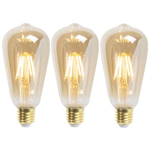 Sada 3 stmievateľných LED žiaroviek E27 ST64 Goldline 5W 380lm 2200K