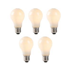 Sada 5 ks E27 LED svietidiel opálové sklo 1W 80 lm 2200K