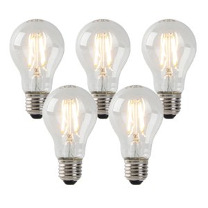 Sada 5 žiaroviek LED E27 z číreho skla 3W 250 lm 2200K
