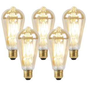 Sada 5 LED žiaroviek stmievateľných do teplej zlatej 8W 806lm 2000-2700K