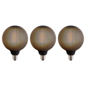 Sada 3 stmievateľných LED žiaroviek E27 DECO 4W 100 lm 2700K