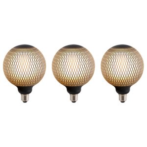 Sada 3 stmievateľných LED žiaroviek E27 DECO 4W 180 lm 2700K