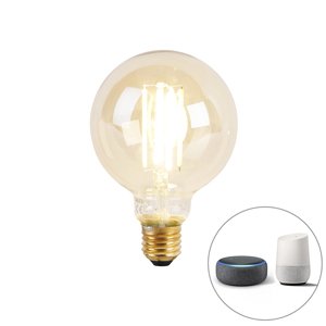 Inteligentná žiarovka E27 stmievateľná až teplá LED G95 goldline 7W 806 lm 1800K - 3000K