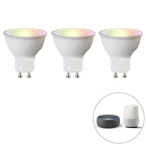 Inteligentná sada 3 stmievateľných LED žiaroviek GU10 5W RGB 350 lm 2200-4000K