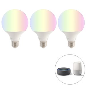 Inteligentná sada 3 E27 stmievateľných LED žiaroviek G95 11W 1050 lm 2200-4000K