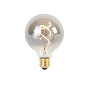 E27 dimbare LED spiraal filament lamp G95 smoke 3W 95 lm 1800K
